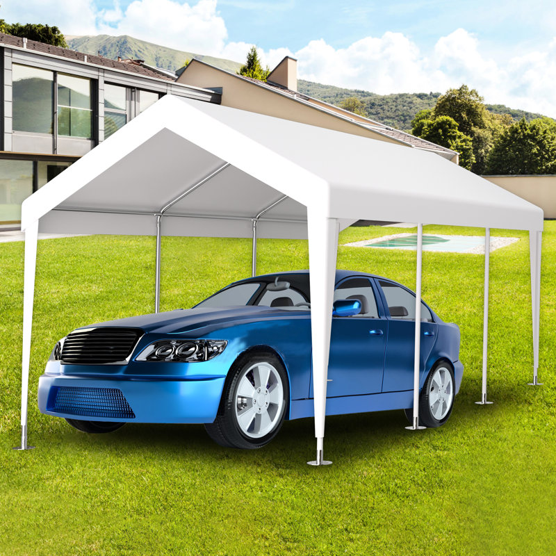 10X20ft Carport Replacement Canopy Cover - Waterproof & . Fabric. 72 Elastic Straps. Reinforced Edge. Effortless Install Compact Storage. White. Versatile For Home Outdoor Vehicle Shelter Tarp