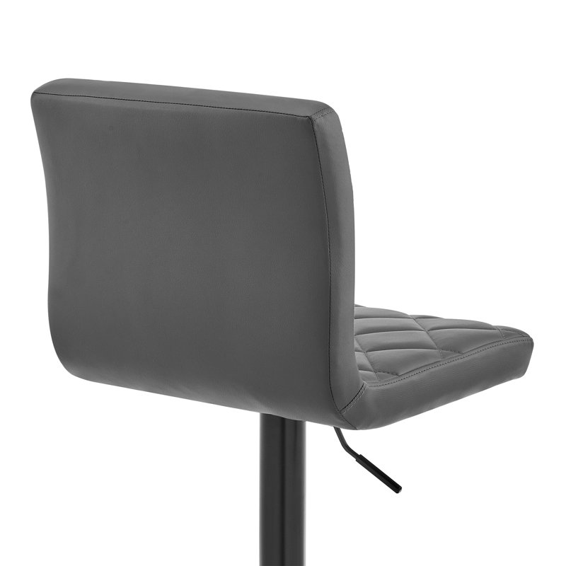 Tabouret de bar rotatif 24 po Duval, Noir, Faux cuir gris