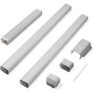 TURBRO 3’’ W × 7.5’ L Decorative PVC Line Cover Kit for Mini Split and Central Air Conditioners, AC Heat Pumps Systems