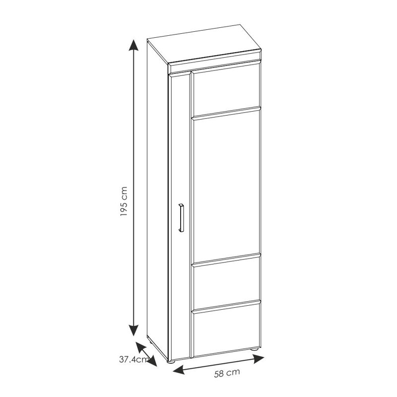 Arwen 1 Door Manufactured Wood Wardrobe