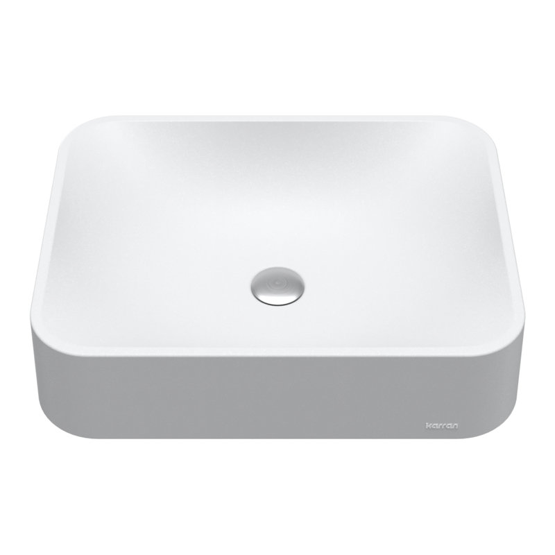 Karran Sea Crest 22 In. Quartz Rectangular Vessel Sink, White