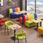 Banc rembourré en similicuir restaurant Cafe Burger Shop-101512327