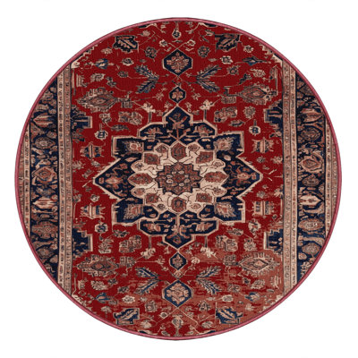 Tapis rouge persan lavable à la machine