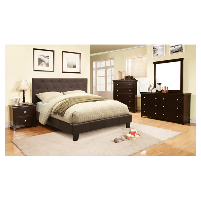 Tussey Tufted Upholstered Low Profile Platform Bed, Gray, California King