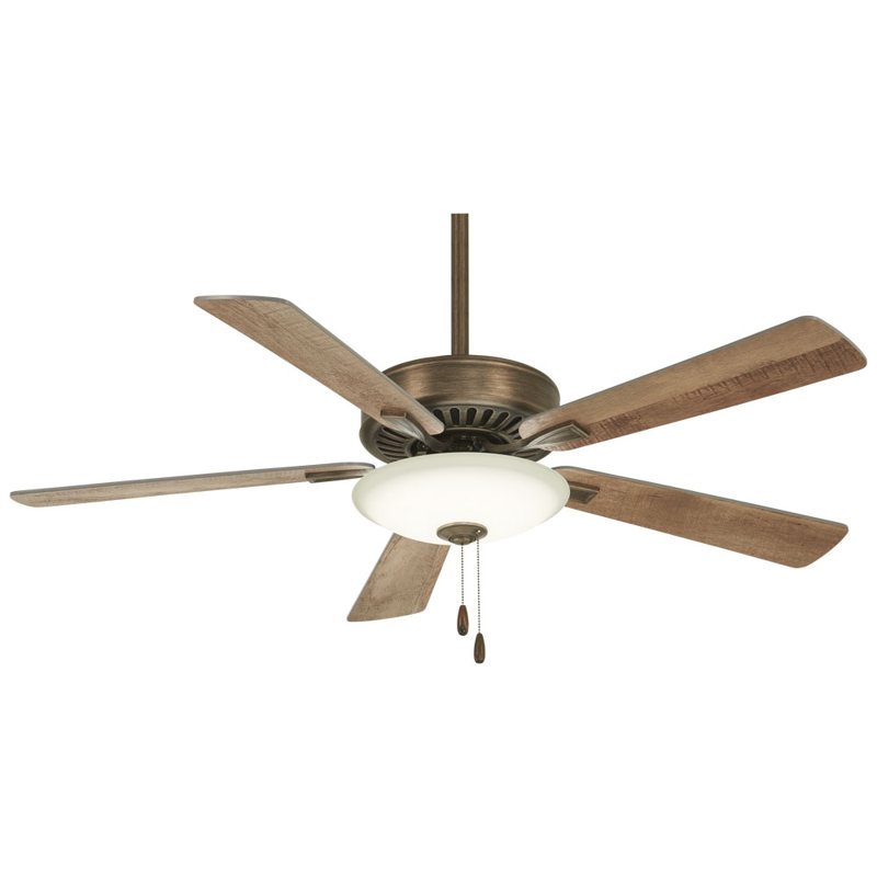 52'' Contractor 5 - Blade LED Standard Ceiling Fan with Pull Chain and Light Kit Included, Heirloom Bronze