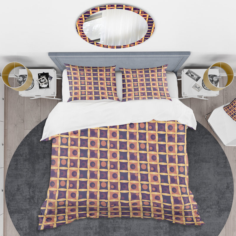 Retro Art Deco - Mid century bedding set - Modern Mid-century Bed cover set, Twin Duvet Cover + 1 Sham