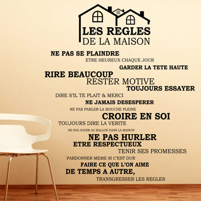 Adhésif décoratif "toit" et guillemet de règles