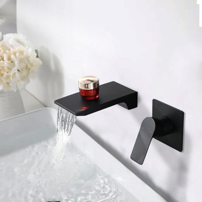 Wall Mount Waterfall Bathroom Sink Faucet