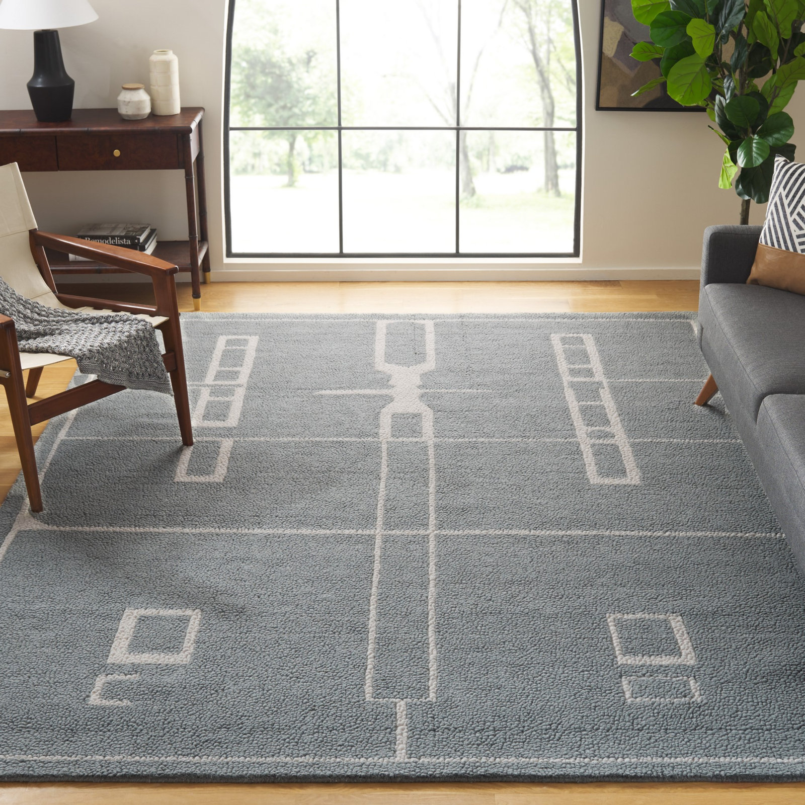Murcia Hand-Woven Abstract Wool Rug, Rectangle 8' x 10'