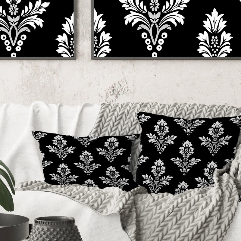 Coussin décoratif damassé Elegance I - Glam, H 16 po x l 16 po