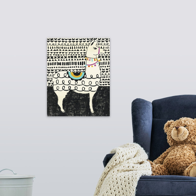 Art sur toile llama party i Shurtleff, Toile tendue, H 20 po x l 16 po x P 1,25 po