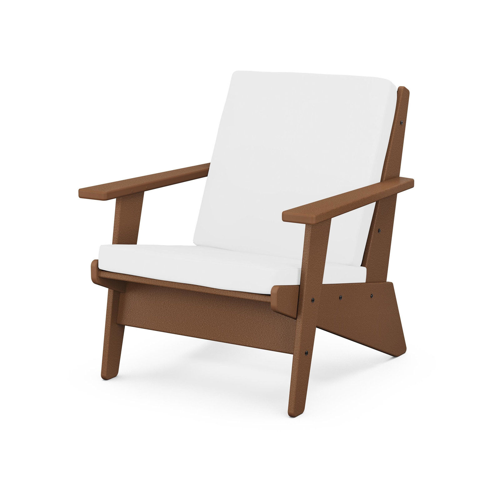 Riviera Modern Lounge Chair, Marine Indigo, Teak