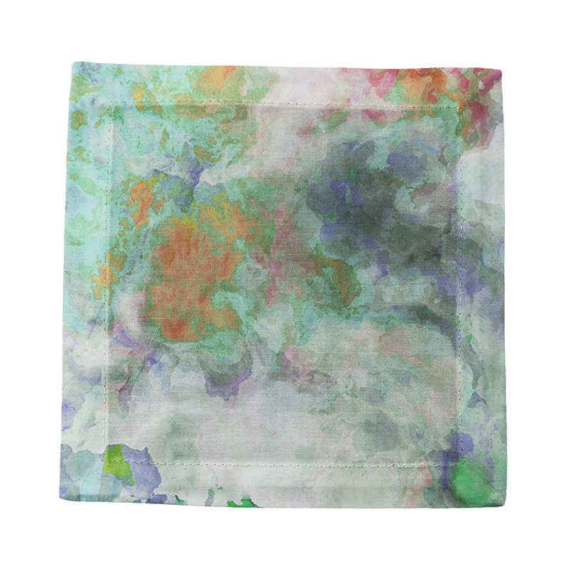Impressionism Cotton Sateen Cocktail Napkins, Spring Hyacinth