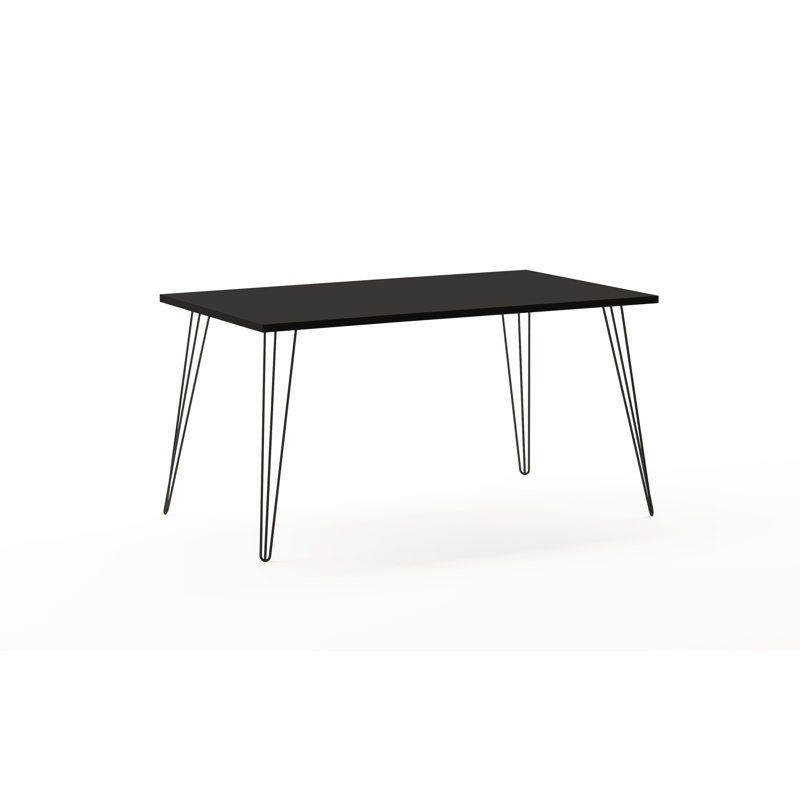 Domaingue Metal Base Writing Desk, Black, 74cm H x 140cm W x 80cm D