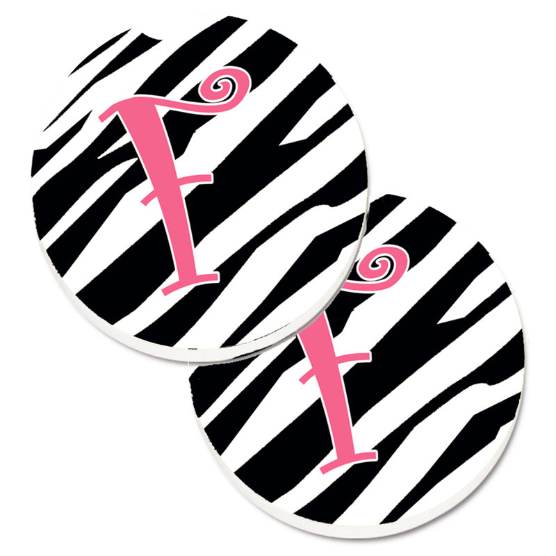 Sous-verre à cogramme initial de q tiger, F, Noir / Rose