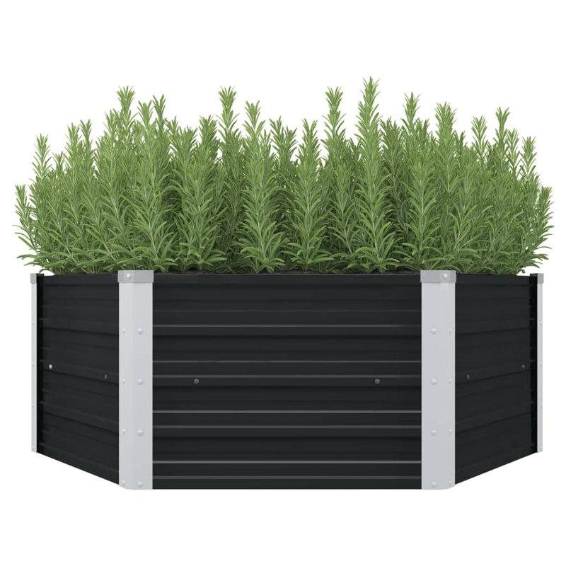 vidaXL Raised Garden Bed Anthracite Galvanized steel, Anthracite