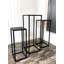 Ensemble de 3 plantes gigognes en métal, ensemble de tables de bout, noir-1363538708