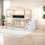 Lits superposés en bois multifonctionnels avec rangement et conception de maison ludique