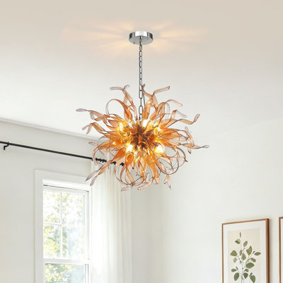 Blown Glass Chandelier Modern Luxury Ceiling Hanging Pendant Light Fixture Chandeliers