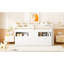 4 lit mezzanine simple blanc avec dessous d'armoire et tablettes - chambre à coucher moderne 4 tiroirs, touche élégante