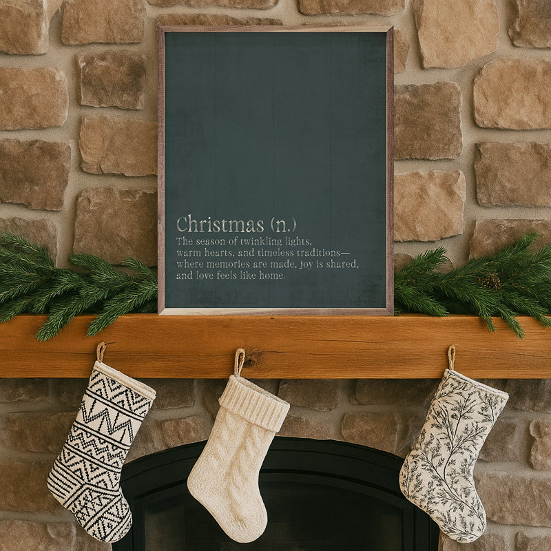 Christmas Definition, 40" H x 32" W, Blue