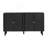 Four-Door Sideboard with Wavy Pattern Doors, Cylindrical Legs, and Sleek Metal Handles-425742556