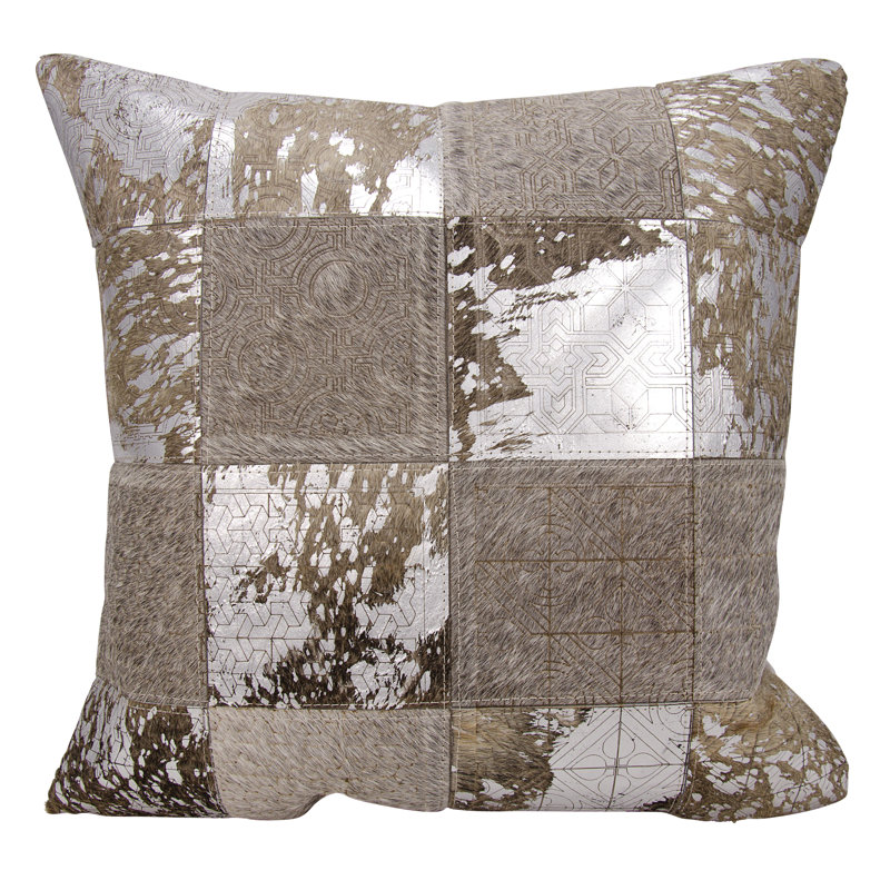 Housse de coussin carré et insert, Gris / Argent
