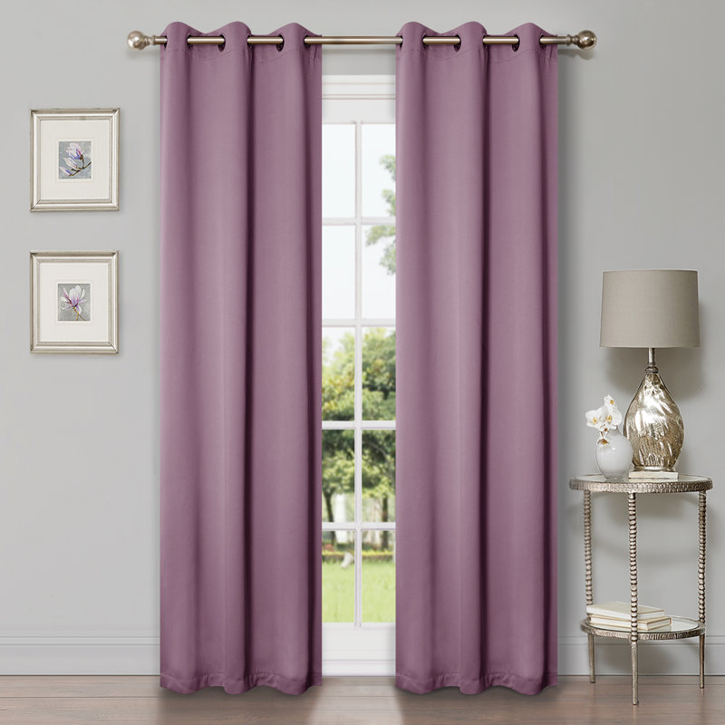 Paire de rideaux obscurcissant avec œillets Millendon, Glycine, L 42 po x L 96 po