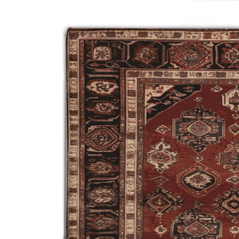 Persian Brown Indoor and Outdoor Area Rug, Rectangle 2' x 3'
