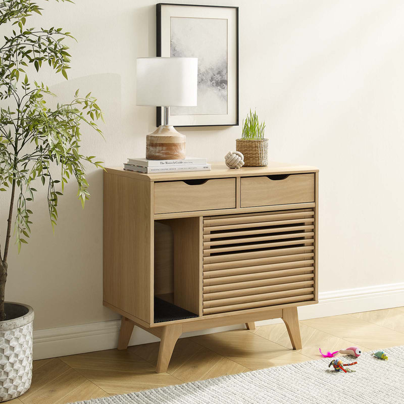 Enceinte de litière en bois Modway Render, Chêne
