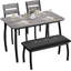 4-Piece Dining Table Set, Modern Kitchen Table with 2 Chairs & Bench, Compact Dining Furniture Set