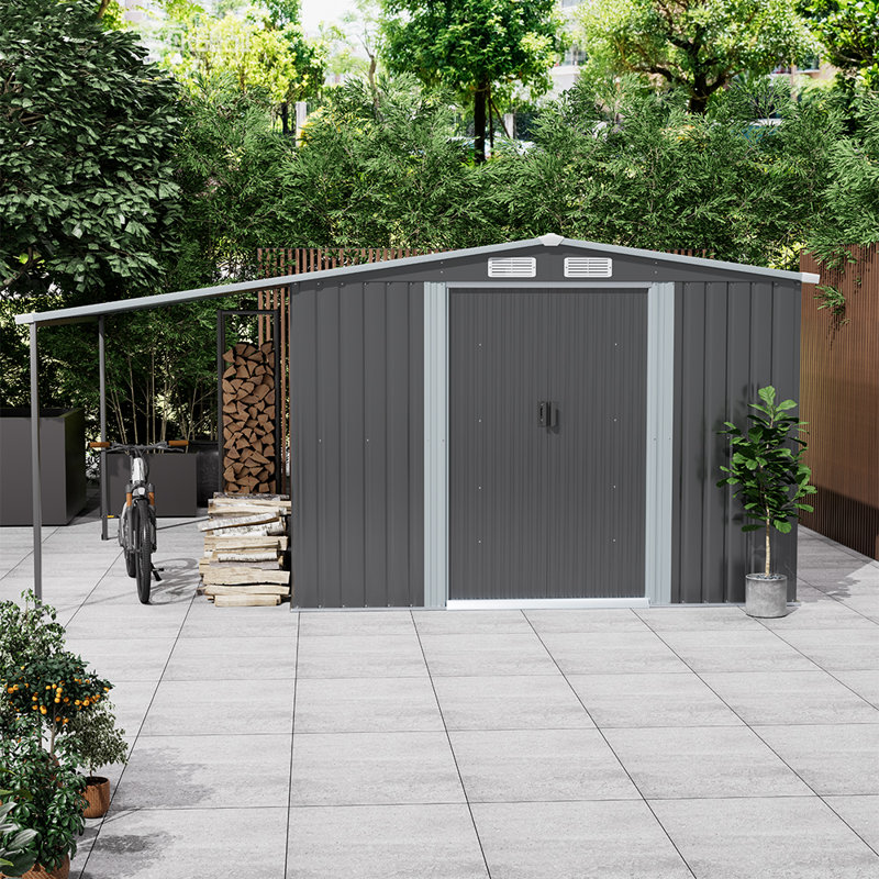 8ft W x 8ft D Zinc Steel Storage Shed 