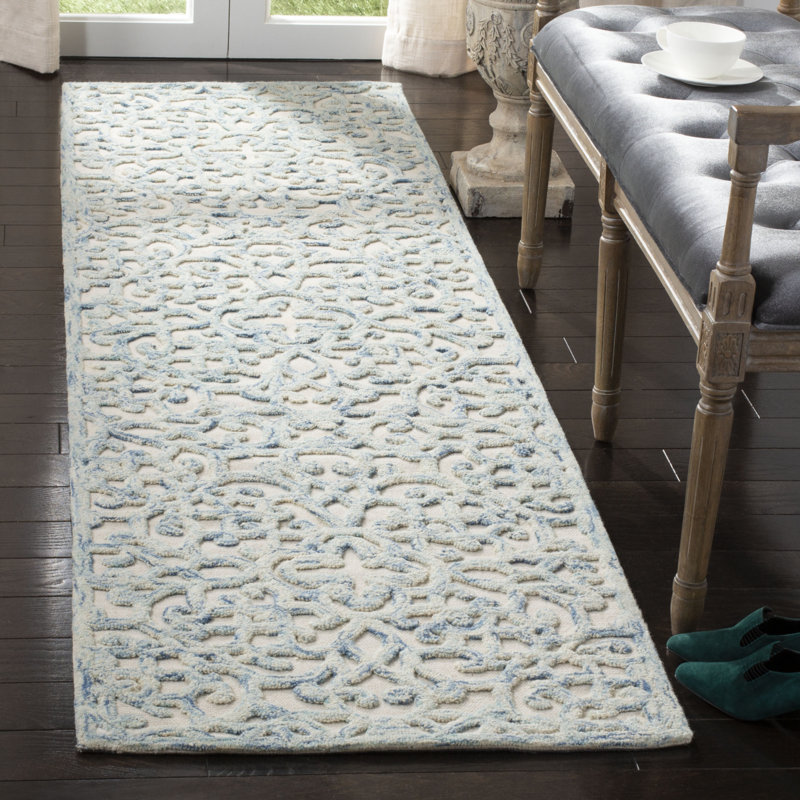 Tapis en laine touffeté à la main MSR Trace Martha Stewart, Tapis de couloir 2 pi 3 po x 8 pi