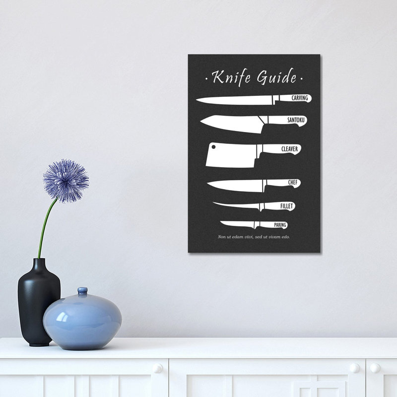 Butchery Knives by Mark Rogan - Print on Canvas, 45.72cm H x 30.48cm W x 1.91cm D, Wrapped Canvas