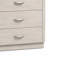 Commode haute 5 tiroirs Fezi, poignées argentées, gris poussiéreux