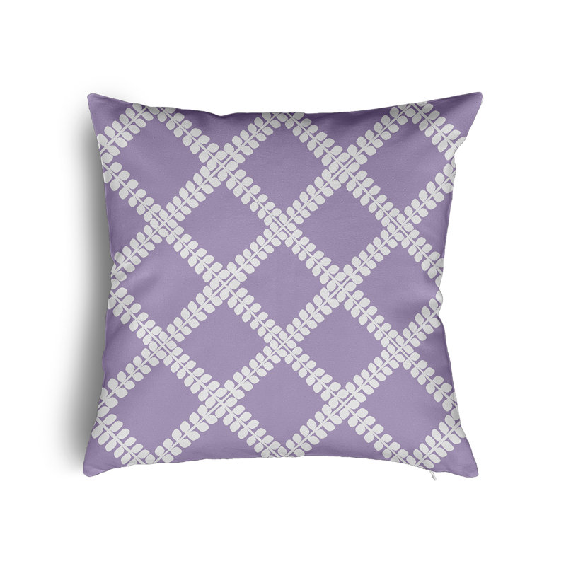 Coussin Botanical Blooms, H 26 po x l 26 po, Lilas géométrique