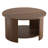 31.5" Solid Wood Fluted Round Drum Coffee Table with Open Storage, Modern Farmhouse Table for Small Living Rooms-304536492