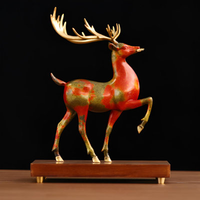 Creative Hand-Painted Brass Deer Statue - Elegant Home Decor