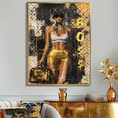 Gold Gym Model Peak Performance II - Fashion Gym Girl Wall Art Living Room
