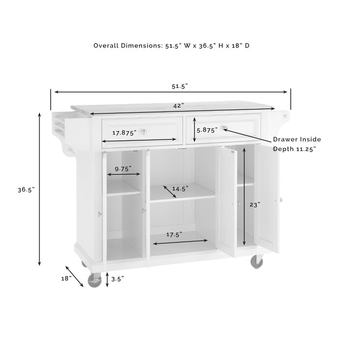 Three Posts™ Ken Solid Wood Kitchen Cart & Reviews | Wayfair