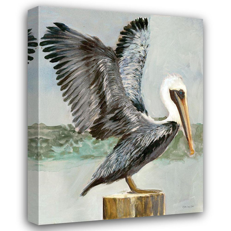Beachcrest Home ™, art sur toile tendue avec galerie Stellar Design Studio, brun pélican 2, H 47 po x l 36 po