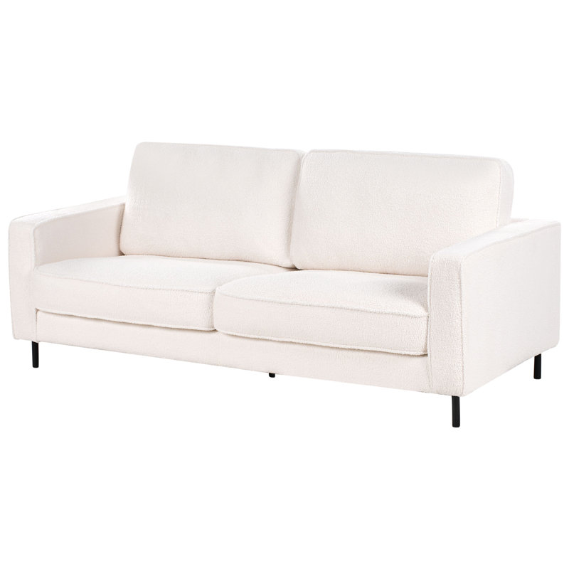 3 Seater Sofa Telluride, White Polyester
