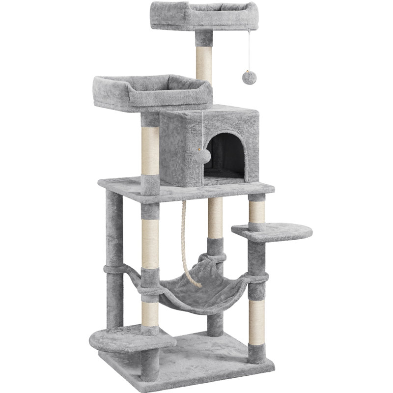 Multilevel 150cm Cat Tree, Light Grey
