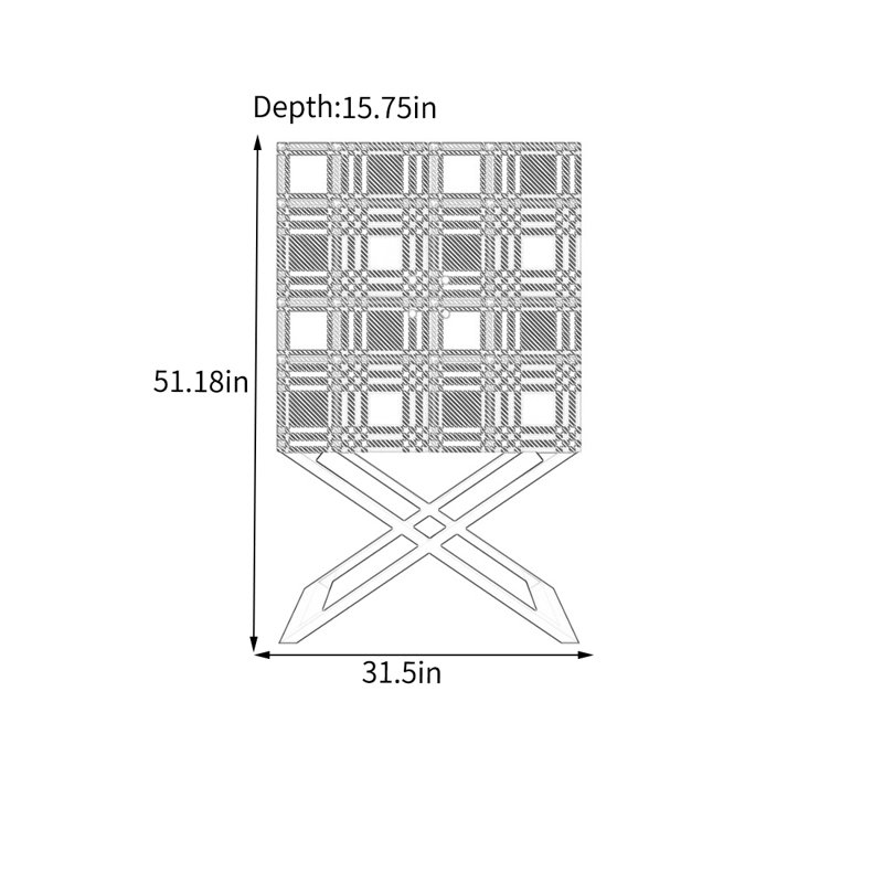 Armoire de rangement en pin avec pieds en acier inoxydable, Noyer