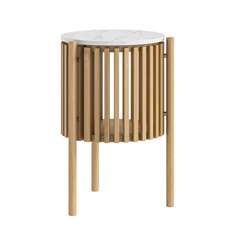 Nohan Round With 1 Door Side Table with Storage