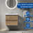 24-Inch Wall-Mounted Floating Bath Vanity In Natural Oak With Single White Solid Surface Sink Top-118966883
