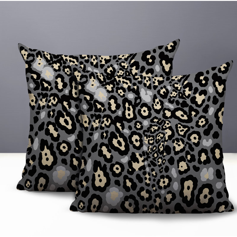 Oreiller réversible intérieur / extérieur à imprimé zébré Tari, 20x20, Gris