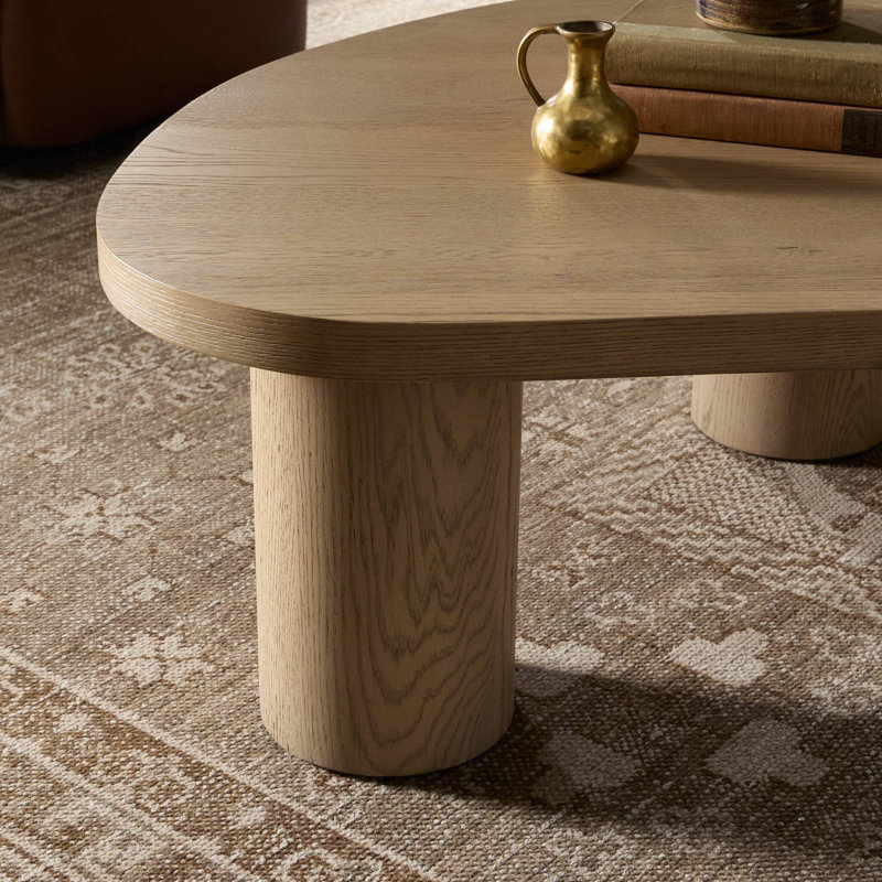 Grande table basse gigogne Hunsaker - placage de chêne naturel, H 16 po x l 60 po x P 37 po
