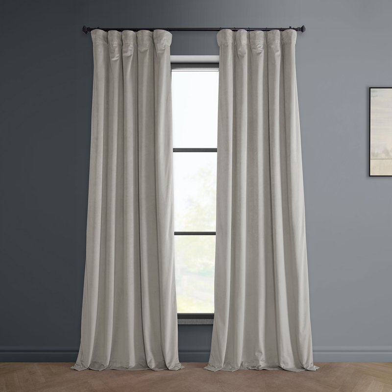 Matra Room Darkening Rod Pocket Single Curtain Panel, 50" W x 108" L, City Gray