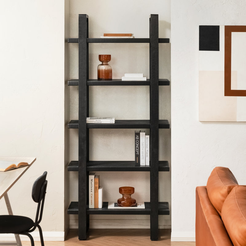 Bibliothèque en bois massif Urbana, Noir